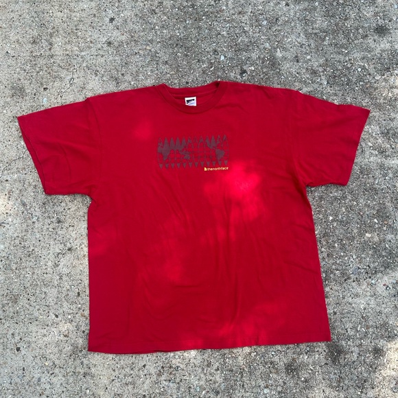 The North Face US Red T-Shirt Design 3-D “Puff” Print Sonar Wave Mens XXL 2XL - Picture 1 of 8